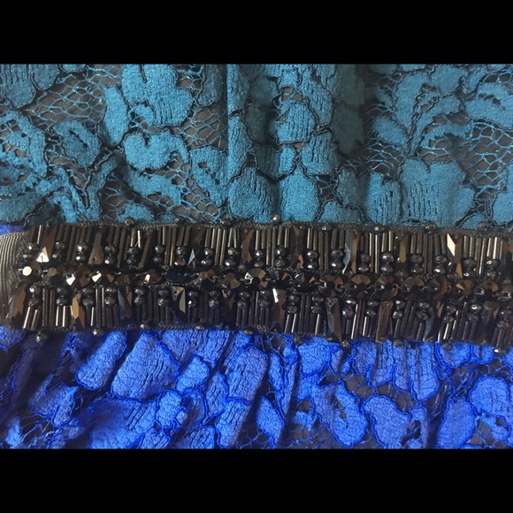 Belle Badgley Mischka sz0 Lace tricolor dress - Picture 5 of 10